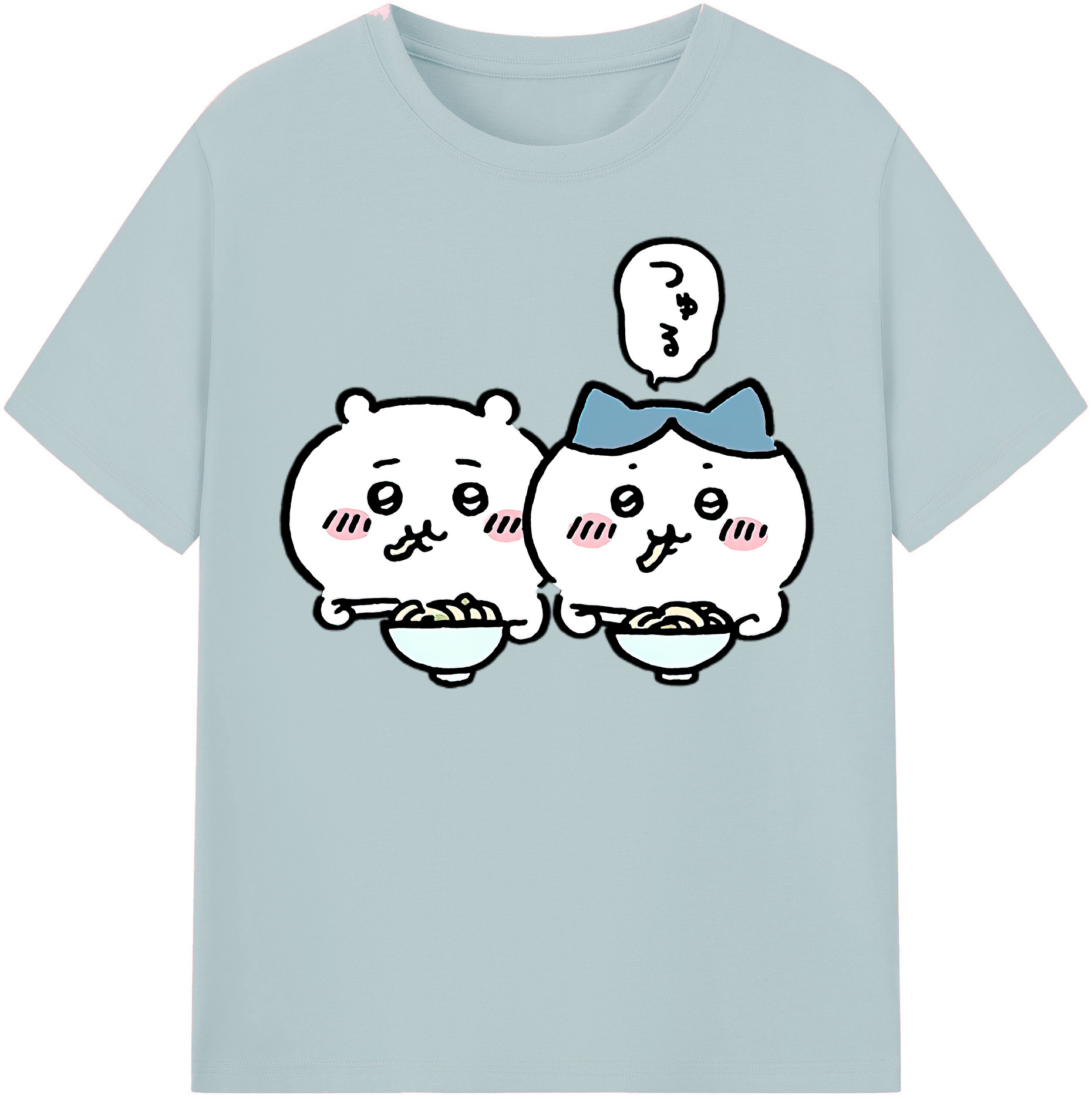 （画像用） ちいかわ ハチワレ Chii-kawa hachiware 綿100％半袖Tシャツ（フロントプリント）